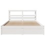 Estructura de cama con cabecero sin colchón blanco 160x200 cm