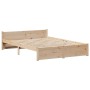 Estructura de cama con cabecero madera de pino blanco 150x200cm