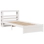 Estructura de cama con cabecero sin colchón blanco 90x200 cm