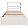 Estructura de cama con cabecero sin colchón blanco 90x200 cm