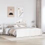 Estructura de cama con cabecero sin colchón blanco 180x200 cm