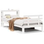 Estructura de cama con cabecero sin colchón blanco 90x200 cm