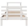 Estructura de cama con cabecero sin colchón blanco 90x200 cm