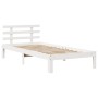 Estructura de cama con cabecero sin colchón blanco 90x200 cm