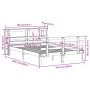 Estructura cama con cabecero madera pino marrón cera 140x200 cm