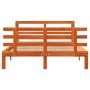 Estructura cama con cabecero madera pino marrón cera 160x200 cm