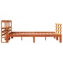 Estructura cama con cabecero madera pino marrón cera 160x200 cm