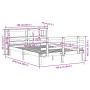 Estructura cama con cabecero madera pino marrón cera 160x200 cm