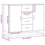 Aparador de madera de ingeniería gris Sonoma 92x35x76 cm