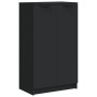 Mueble zapatero madera contrachapada negro 59x35x100 cm