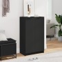 Mueble zapatero madera contrachapada negro 59x35x100 cm