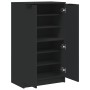 Mueble zapatero madera contrachapada negro 59x35x100 cm