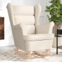 Silla mecedora de tela crema 74x90x102 cm