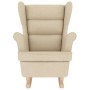 Silla mecedora de tela crema 74x90x102 cm