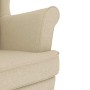 Silla mecedora de tela crema 74x90x102 cm