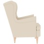 Sillón de lino blanco 74x84x100 cm