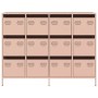 Aparador de acero laminado en frío rosa 135x39x103,5 cm
