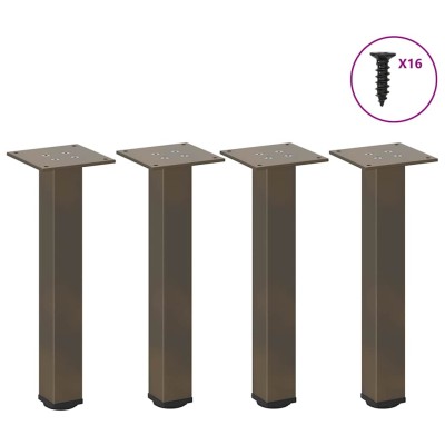 Patas para mesa de centro 4 uds acero acero natural 30-32 cm