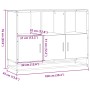 Aparador de madera de ingeniería gris sonoma 100x35x76 cm