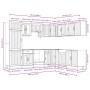Mueble de cocina Lucca negra 14 piezas madera contrachapada