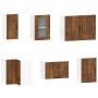 Mueble cocina Lucca roble ahumado 11 pzas madera contrachapada
