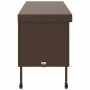 Caja de almacenaje jardín ruedas ratán PE marrón 160x55x75 cm
