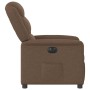 Sillón reclinable eléctrico de tela marrón
