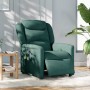 Sillón reclinable de masaje eléctrico tela verde oscuro