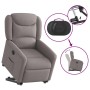 Sillón eléctrico reclinable elevable de tela gris taupe