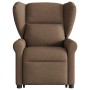 Sillón eléctrico reclinable elevable de tela marrón