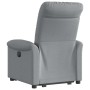Sillón reclinable elevable de tela gris claro