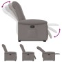 Sillón reclinable elevable tela gris taupe