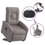 Sillón reclinable elevable tela gris taupe