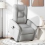 Sillón reclinable elevable de tela gris nube