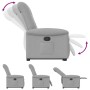 Sillón reclinable elevable de tela gris nube