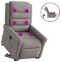 Sillón de masaje eléctrico reclinable elevable tela taupé