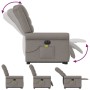 Sillón de masaje eléctrico reclinable elevable tela taupé
