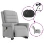 Sillón de masaje eléctrico reclinable elevable tela gris nube