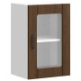 Armario de pared para cocina puerta cristal Lucca roble marrón