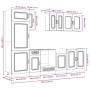 Mueble cocina Kalmar gris hormigón 8 pzas madera contrachapada