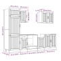 Mueble cocina Kalmar roble sonoma 7 pzas madera contrachapada