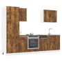 Mueble cocina Kalmar roble ahumado 7 pzas madera contrachapada