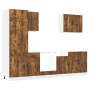 Mueble cocina Kalmar roble ahumado 7 pzas madera contrachapada