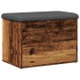 Banco con almacenaje madera ingeniería madera vieja 62x42x45 cm