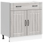 Mueble bajo de cocina Lucca madera contrachapada gris sonoma