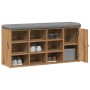 Banco zapatero madera de ingeniería roble artesanal 102x32x50cm