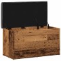 Banco con almacenaje madera ingeniería madera vieja 82x42x45 cm