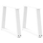 Patas para mesa de comedor forma V 2 uds blanco 50x(42-43,3) cm