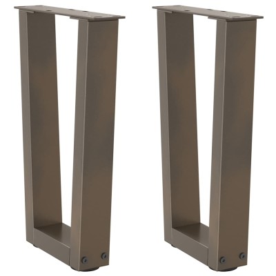 Patas para mesa de comedor forma de V 2 uds acero natural acero