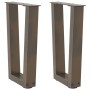 Patas para mesa de comedor forma de V 2 uds acero natural acero
